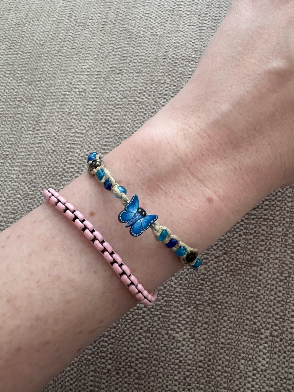 Handmade Blue Butterfly Bead bracelet